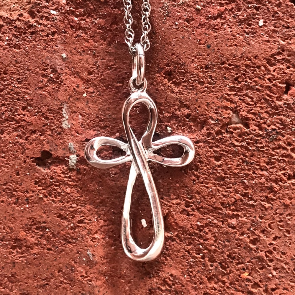 Sterling Silver Carolyn Pollack Cross Necklace